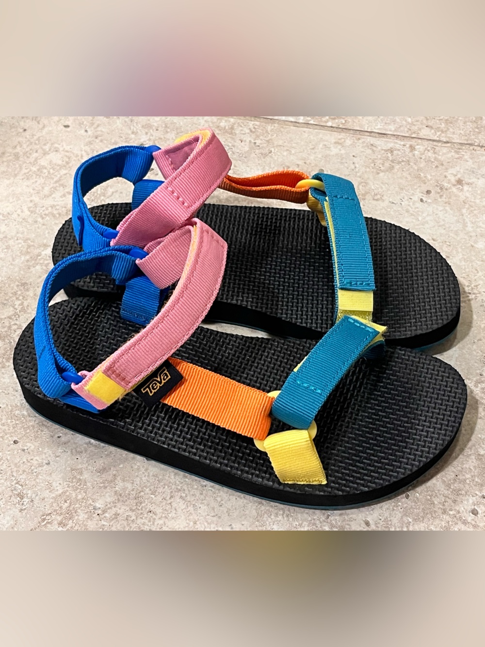 Teva Kid's Original Universal Sandals - 90s Multicolor - Kids Youth Size 2 - EUC